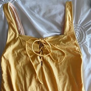 barely worn pacsun yellow one piece swimsuit!